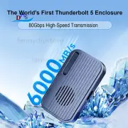 Thunderbolt 5 M.2 NVMe SSD HDD Caddy Tool-Free Installation Aluminum M.2 Sizes