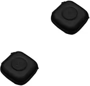 2 Set of KZ Earphones Case Square Storage Box Portable Protective Holder Date Line Charging Cable Headset Bag with for Black, Black 2PCS