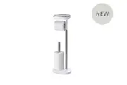 Standing Toilet Paper Holder Stainless Steel Dual Shelf Joseph Joseph EasyStore