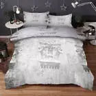 White Statue Fog 3D Printing Duvet Quilt Doona Covers Pillow Case Bedding Sets