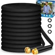50Ft Lightweight Non-Expanding Garden Hose with Metal Interface, Flexible