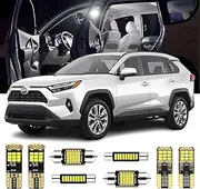 AENVTOL 12 Pieces RAV4 Interior LED Lights Kit for Toyota RAV4 2019 2020 2021 2022 2023 White 6000K LED Interior Bulb, Trunk light + License Plate Light, Install Tool