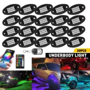 20PCS RGB LED Rock Lights Underbody Neon Strip Underglow Light Kit Universal