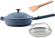 [Our Place] Always Pan 2.0 – 27cm (2.5L) Nonstick, Toxin-Free Ceramic Cookware | Patented 10-in-1 Aluminum Frying & Sauté Pan | Safe for Oven, Induction & All Cooktops up to 232°C | Blue Salt