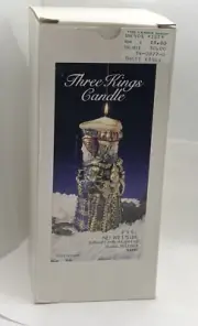Vtg Colonial Candle Cape Cod Japan Pillar Candle Christmas Three Kings 8.5" NIB