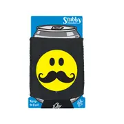 Moustache Smile - Funny Novelty Stubby Holder With Base