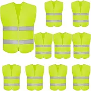 DUSKCOVE 10 Pack High Visibility Safety Vest (Neon Yellow)
