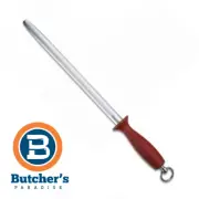 Butcher's Victorinox Oval Fine Cut 12" Knife Sharpening Steel Red Handle | 78623