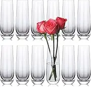 Glass Cylinder Vases for Centerpieces, Set of 12 Clear Glass Vases for Flowers, Thick Weighted Tall Clear Glass Flower Vases Bulk, Flower Vases for Home Wedding Table Decorations