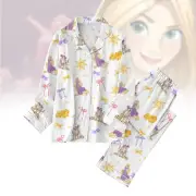 Rapunzel Tangled Pajamas Set, Luxury Silk Pajamas Soft Sleepwear For Women