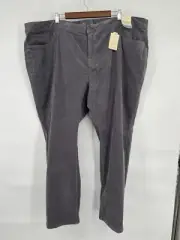 St Johns Bay Corduroy Pants Womens Sz 30W Excalibur Gray Mid Rise NWT Org $50