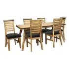 7 Pieces Dining Suite 180cm Medium Size Dining Table & 6X Chairs in Solid Acacia