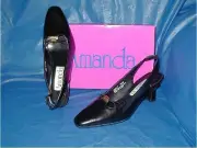 Amanda, Black Heel SlingBack , Womens Dress Shoe, 6 1/2 M (B)