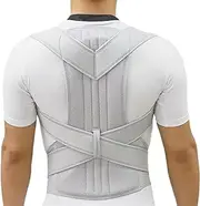 S-5XL Back Waist Posture Corrector Adjustable Adult Hunchback Correction Belt Waist Trainer Shoulder Neck Clavicle Lumbar Spine Support Vest Relief Pain (Color : Gray, Size : XX-Large)
