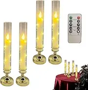 Flickering Flameless Candles | Remote Control LED Flameless Electric Candles | Table Ornament, Atmosphere Light for Wedding Halloween Festival Daily Dining Tables