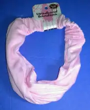 NEW LIGHT PINK SOLID PLAI JERSEY KNIT STRETCHY ELASTIC HEADBAND BANDANA GIFT NWT