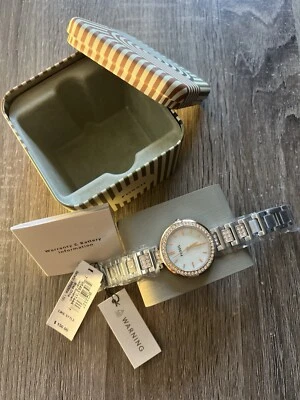 Fossil Women’s Watch Karli Three Hand Two Tone Stainless Steel Gold White New