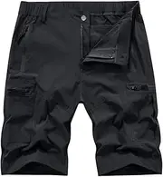 [Kolongvangie] Men's Hiking Cargo Shorts Casual Outdoor Stretchy Quick Dry Short with Multi Pockets for Fishing