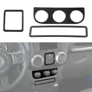 Carbon Fiber Window Emergency Lamp AC Switch Trim Kit For Jeep Wrangler JK 2011+