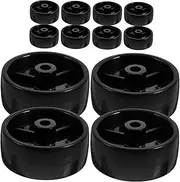 12pcs Lawn Mower Wheels Outdoor Garden Mower Tires Mute Casters Easy Install for Mower String Trimmer Grass Eater