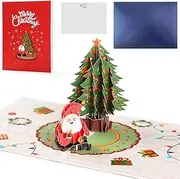 Christmas Cards, 3D Greeting Christmas Cards, Pop Up Card Congratulation Card for Christmas, Holiday for Husband Wife Mother Father Friends Children Boys Girls, Color 2