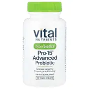 Vital Nutrients, Hyperbiotics®, Pro-15® Advanced Probiotic, 30 Vegan Tablets