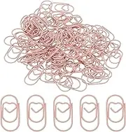 uxcell 1x0.4 Inch Mini Paper Clip, 80 Pcs Metal Heart Paper Clip Wide Rust-Proof Strong Durable Small Cute Bulk for Office Supplies Document Organization Binder Bookmarks Planner, Pink