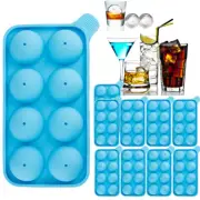 Ice Ball Maker 10 Pack Silicone Ice Cube Tray 8 Slot Mold w/Lid Whiskey Cocktail