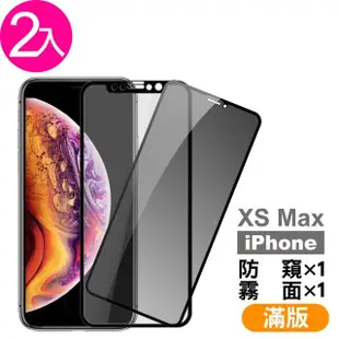 iPhone XSMax 滿版鋼化膜手機9H保護貼 霧面 防窺(2入 XSMax鋼化膜 XSMax保護貼)