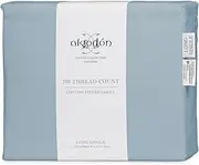 Algodon 300TC Cotton Fitted Bed Sheet, Faded Denim, Long Single