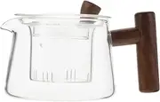WATIIFUFU Glass Teapot with Side Handle Stovetop Kung Fu Teaware for Loose Tea Fruit Tea Transparent Design for Home and Office Use