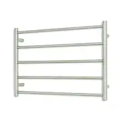 Radiant Brushed 750 x 550mm Round Heated Towel Rail (Right Wiring) BRU-RTR03RIGHT