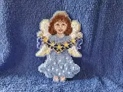 Celestial Angel, Cross Stitch Refrigerator Magnet, Made in the USA