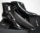 ️ SAINT LAURENT Women's *JONAS* Black PATENT LEATHER Ankle Boots EUR-39 US-9