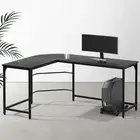 Computer Desk L-Shape CPU Stand Black 147CM