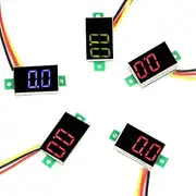 5Pcs DC 4-30V Mini Digital Voltmeter Three‑Wire LED Voltmeter Display with Reverse Polarity Protection and Accurate Pressure Measurement Voltage Tester 3 * Red1 * Blue1 * Green| Digital Display