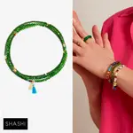 SHASHI 紐約品牌 ELIZA 綠橄欖石 三層手鍊 50公分項鍊 2用款