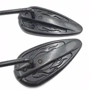 Black Flame Furious Mirror Race For Harley Sportster Dyna Touring Softail Glide
