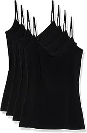 [Amazon Essentials] Women's Slim-Fit Knit V-Neck Layering Cami (Available in Plus Size), Pack of 4