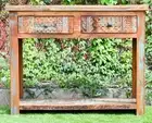 Hand Carved Recycled Timber Country Console Hall Stand Sofa/ Entry Table Desk