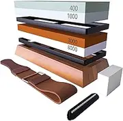 Barbuly Knife Sharpening Stone Kit 4 Side Whetstone Sharpener, Preium 400/1000 3000/8000 Grit Wet Stone Set, Water Stone