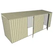 Build-a-Shed 1.5 x 5.2 x 2m Dual Single Hinged Side Door Skillion Shed - Cream