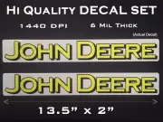 2 Large John Deere Logo Decals sticker 13 1/2 x 2 inch Tractor gator farm model