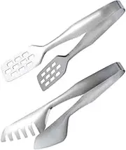 CONGARTENO 2-Piece Set of Steak Clamps Bread Tongs Stainless Steel Food Clips Kitchen Cooking Utensils