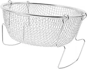 KICHOUSE Kitchen Tool Over The Sink Strainer Basket Pot Strainer Deep Fryer Pan Basket Dish Drainer Rack