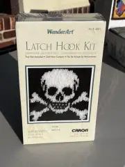 WonderArt Skull & Crossbones “Aargh Matey” 12”x12” Latch Hook Kit NEW W324980