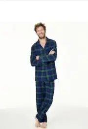 PJs Mens/Teens Plaid Flannel Pajamas Set Small