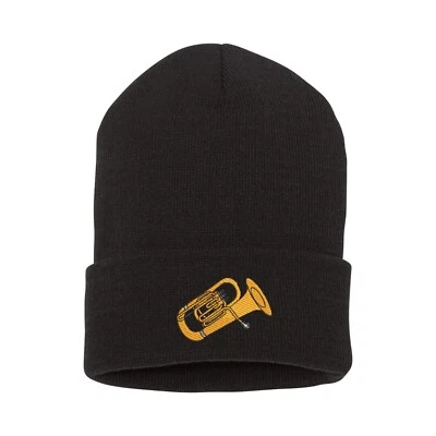 Tuba embroidered beanie hat, custom beanie hat, musician beanie hat