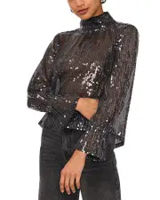 1.state Sequined V Back Top