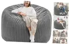 Bean Bag Chair, 4' BeanBag Chairs with Memory Foam Filling for Adults, 4FT Grey